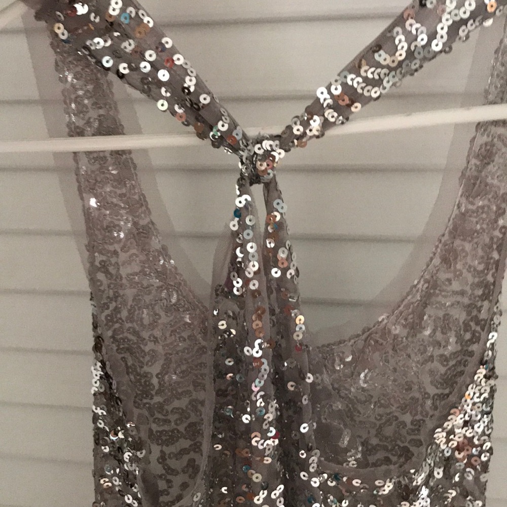 Silver Sequined Razor Back Tank - image 2
